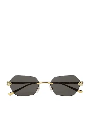 Cartier Eyewear Panthère De Cartier Rimless Hexagon-frame Gold-tone Sunglasses | Thumbnail 1