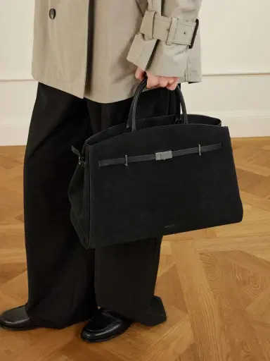 DeMellier The Hudson Leather-trimmed Suede Tote | Thumbnail 3 DeMellier The Hudson Leather-trimmed Suede Tote | Thumbnail 3