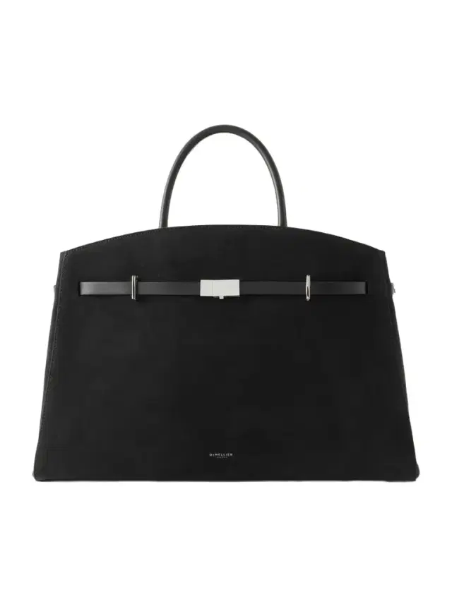 DeMellier The Hudson Leather-trimmed Suede Tote