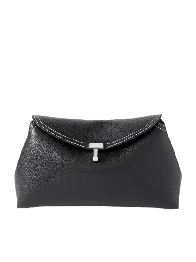 T-lock Textured-leather Clutch
