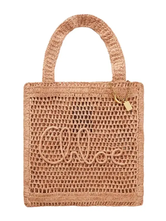 Chloé Summer Banana Embellished Crocheted Embroidered Raffia-like Tote
