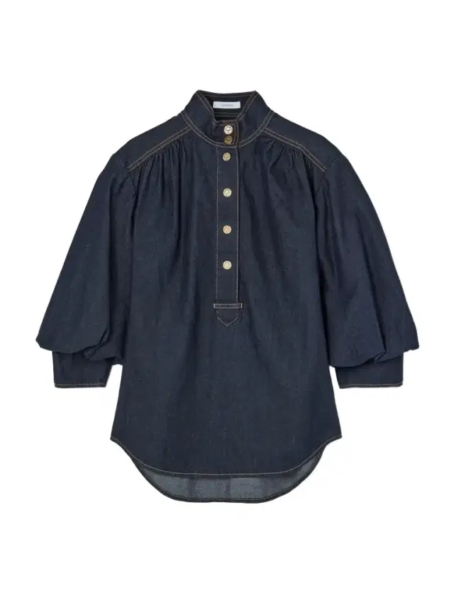 Zimmermann Billow Gathered Denim Blouse