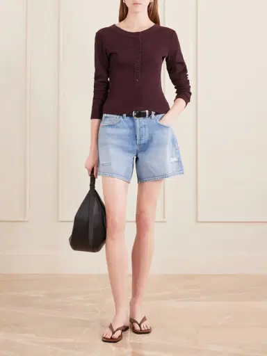 Citizens of Humanity Billie Distressed Organic Denim Shorts | Thumbnail 2
