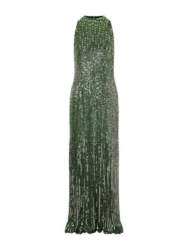 Benue Sequined Mesh Halterneck Gown