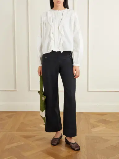 BODE Sailor Cropped Linen High-rise Wide-leg Pants | Thumbnail 2