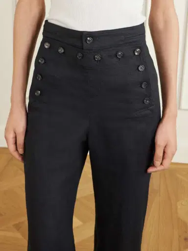 BODE Sailor Cropped Linen High-rise Wide-leg Pants | Thumbnail 5