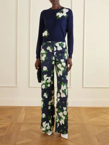 Carolina Herrera Diane Floral-print High-rise Cotton-blend Wide-leg Pants | Thumbnail 2