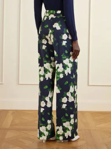 Carolina Herrera Diane Floral-print High-rise Cotton-blend Wide-leg Pants | Thumbnail 3