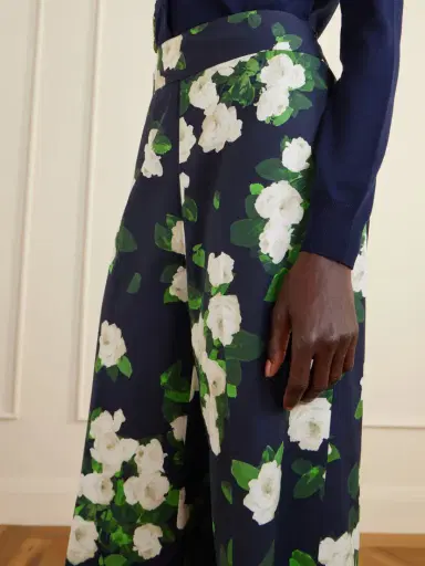 Carolina Herrera Diane Floral-print High-rise Cotton-blend Wide-leg Pants | Thumbnail 4