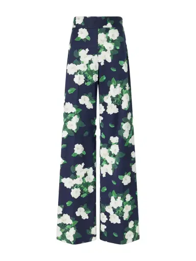 Carolina Herrera Diane Floral-print High-rise Cotton-blend Wide-leg Pants | Thumbnail 1