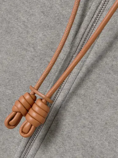 Loewe Flamenco Leather-trimmed Cotton-blend Jersey Hoodie | Thumbnail 5 Loewe Flamenco Leather-trimmed Cotton-blend Jersey Hoodie | Thumbnail 5