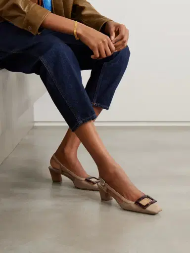Roger Vivier Belle Vivier 45 Suede Slingback Pumps | Thumbnail 2 Roger Vivier Belle Vivier 45 Suede Slingback Pumps | Thumbnail 2
