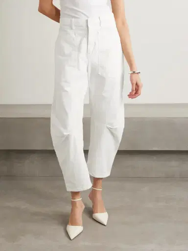 Nili Lotan Shon Cotton-blend Twill Tapered Pants | Thumbnail 3