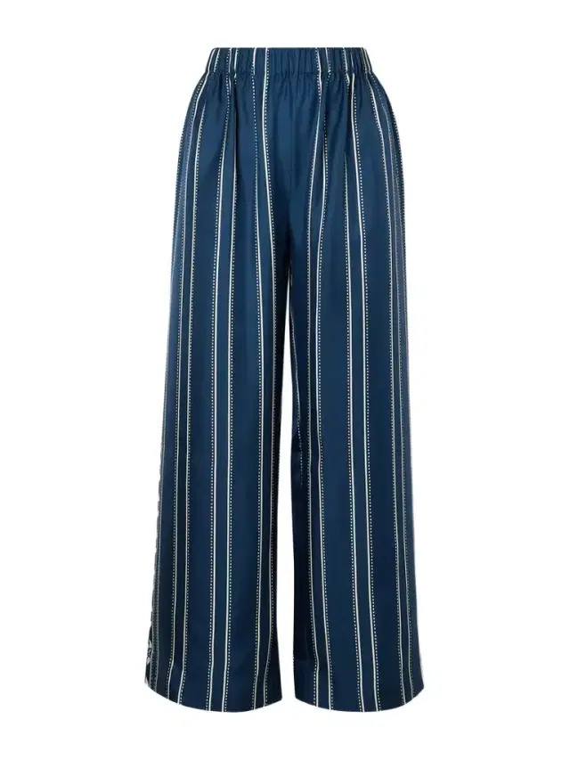 Oolong Striped Silk-voile Straight-leg Pants