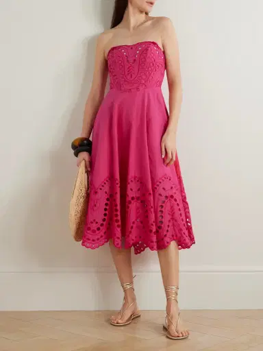 Charo Ruiz Marlin Broderie Anglaise Cotton-blend Midi Dress | Thumbnail 2