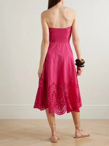Charo Ruiz Marlin Broderie Anglaise Cotton-blend Midi Dress | Thumbnail 3