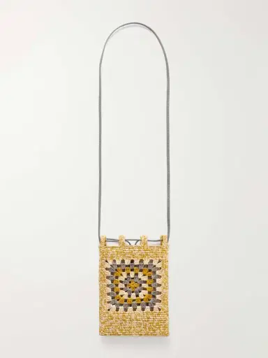 Loewe + Paula's Ibiza Leather-trimmed Crocheted Raffia Bucket Bag | Thumbnail 4 Loewe + Paula's Ibiza Leather-trimmed Crocheted Raffia Bucket Bag | Thumbnail 4