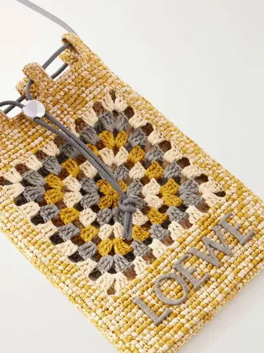 Loewe + Paula's Ibiza Leather-trimmed Crocheted Raffia Bucket Bag | Thumbnail 5 Loewe + Paula's Ibiza Leather-trimmed Crocheted Raffia Bucket Bag | Thumbnail 5