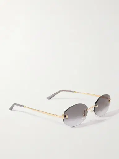 Cartier Eyewear Double C Rimless Oval-frame Gold-tone Sunglasses | Thumbnail 3