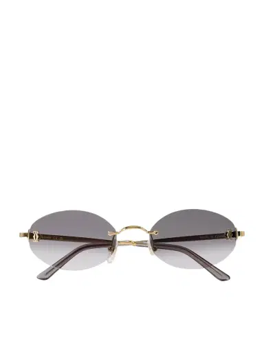 Cartier Eyewear Double C Rimless Oval-frame Gold-tone Sunglasses | Thumbnail 1
