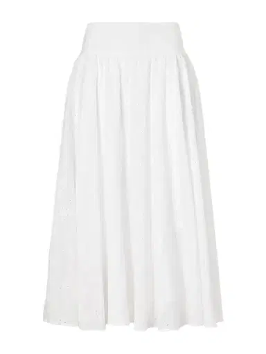 Thierry Colson Pamela Pleated Broderie Anglaise Cotton Midi Skirt | Thumbnail 1