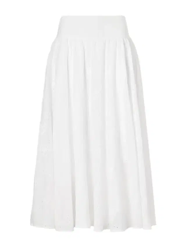 Pamela Pleated Broderie Anglaise Cotton Midi Skirt
