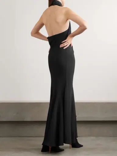 Alaïa Open-back Asymmetric Ribbed Wool Maxi Dress | Thumbnail 3 Alaïa Open-back Asymmetric Ribbed Wool Maxi Dress | Thumbnail 3