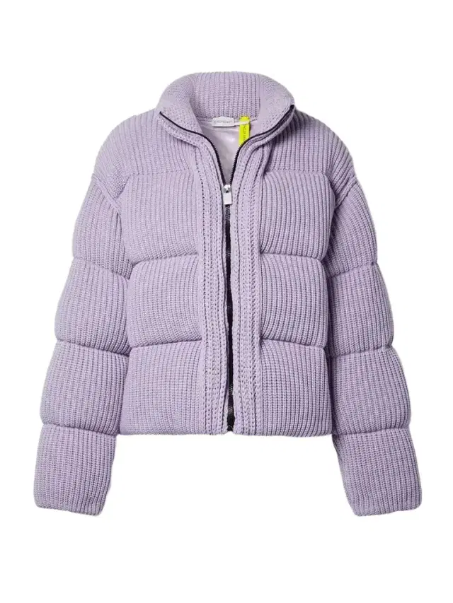 Quilted Ribbed-knit Down Jacket