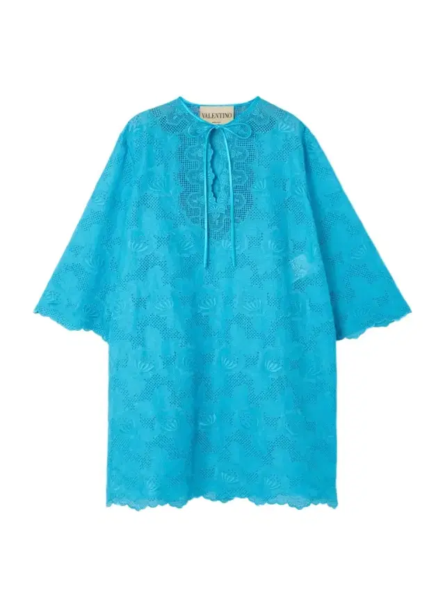 Tie-detailed Broderie Anglaise Cotton Mini Dress