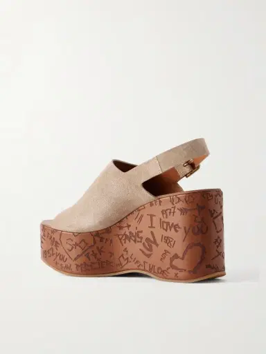 Chloé Maxime Suede Platform Wedge Sandals | Thumbnail 3