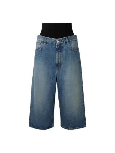Alaïa Jersey-trimmed Denim Shorts | Thumbnail 1