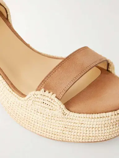 Gabriela Hearst Sardis 100 Raffia-trimmed Suede Sandals | Thumbnail 5