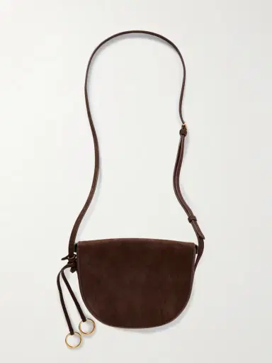 Alaïa Le Click Leather-trimmed Nubuck Shoulder Bag | Thumbnail 3 Alaïa Le Click Leather-trimmed Nubuck Shoulder Bag | Thumbnail 3