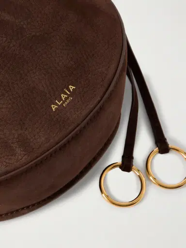 Alaïa Le Click Leather-trimmed Nubuck Shoulder Bag | Thumbnail 4 Alaïa Le Click Leather-trimmed Nubuck Shoulder Bag | Thumbnail 4