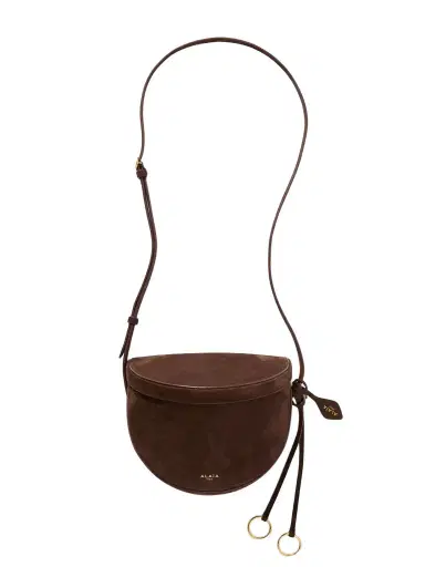 Alaïa Le Click Leather-trimmed Nubuck Shoulder Bag | Thumbnail 1 Alaïa Le Click Leather-trimmed Nubuck Shoulder Bag | Thumbnail 1