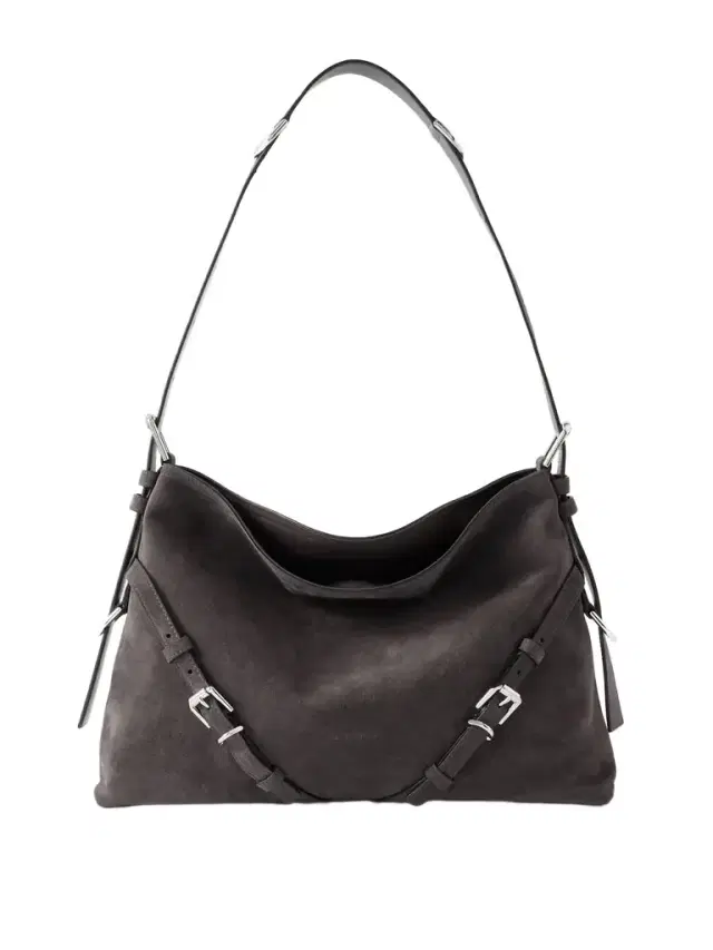Voyou Medium Buckled Suede Shoulder Bag Voyou Medium Buckled Suede Shoulder Bag