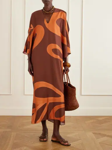 Themis Z Amalthea Printed Satin Kaftan | Thumbnail 2 Themis Z Amalthea Printed Satin Kaftan | Thumbnail 2