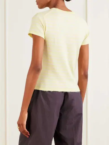 Auralee Knitted Striped Cotton T-shirt | Thumbnail 3 Auralee Knitted Striped Cotton T-shirt | Thumbnail 3