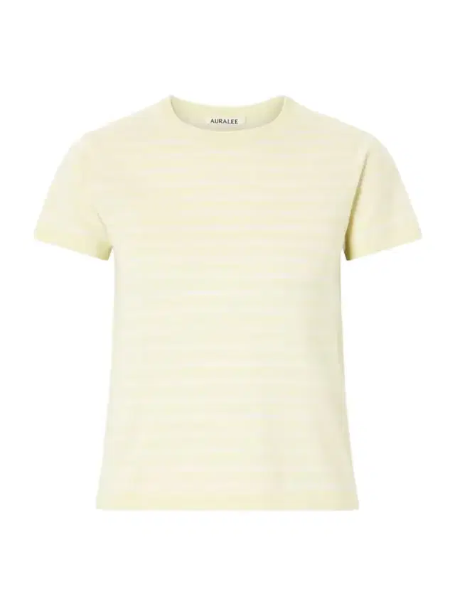 Auralee Knitted Striped Cotton T-shirt