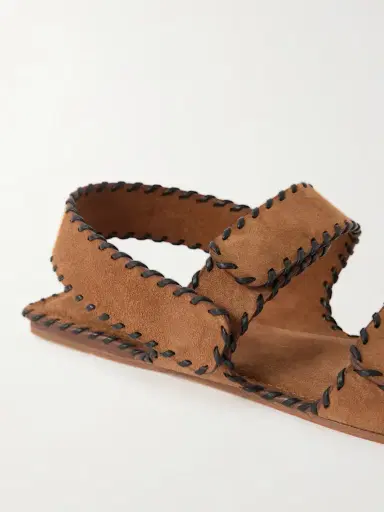 Khaite Boden Whipstitched Suede Sandals | Thumbnail 5