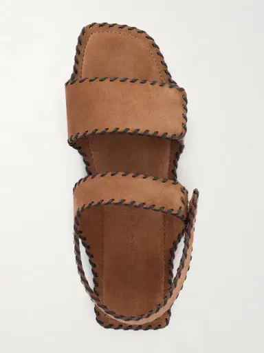 Khaite Boden Whipstitched Suede Sandals | Thumbnail 6