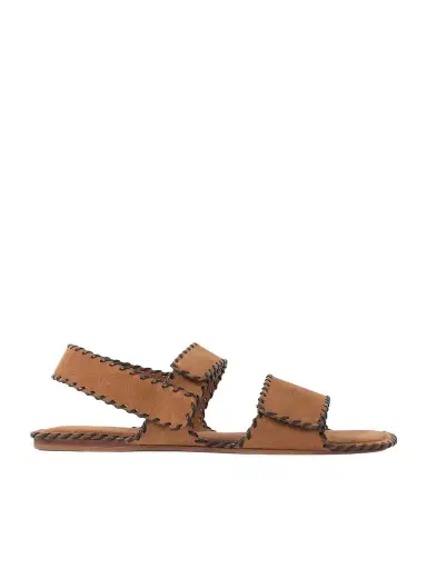 Khaite Boden Whipstitched Suede Sandals | Thumbnail 1