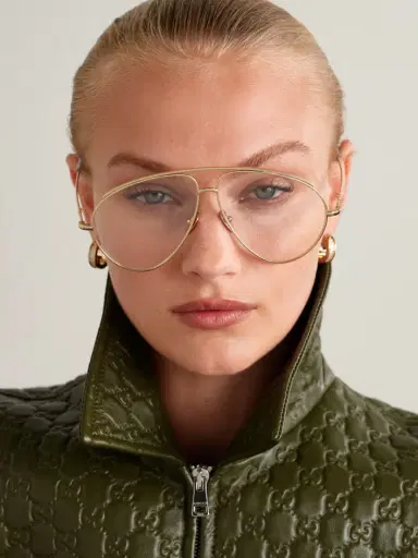 Gucci Eyewear Fashion Show Aviator-style Gold-tone Optical Glasses | Thumbnail 2 Gucci Eyewear Fashion Show Aviator-style Gold-tone Optical Glasses | Thumbnail 2