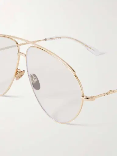 Gucci Eyewear Fashion Show Aviator-style Gold-tone Optical Glasses | Thumbnail 4 Gucci Eyewear Fashion Show Aviator-style Gold-tone Optical Glasses | Thumbnail 4
