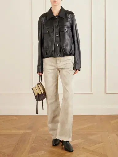 Loewe Gathered Leather Jacket | Thumbnail 2 Loewe Gathered Leather Jacket | Thumbnail 2