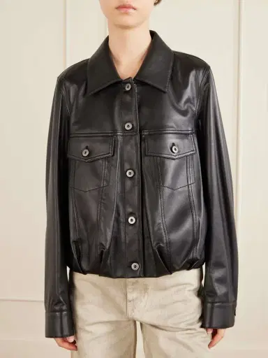 Loewe Gathered Leather Jacket | Thumbnail 3 Loewe Gathered Leather Jacket | Thumbnail 3