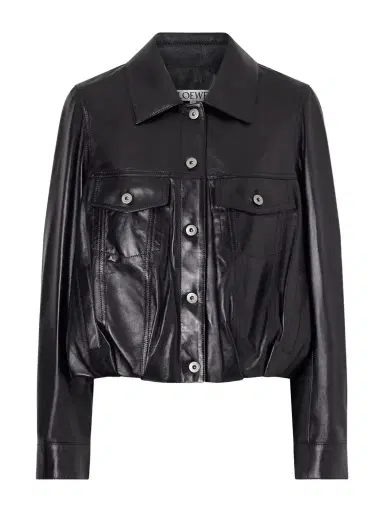 Loewe Gathered Leather Jacket | Thumbnail 1 Loewe Gathered Leather Jacket | Thumbnail 1
