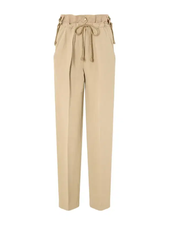 Sharon Pleated Linen And Silk-blend Straight-leg Pants