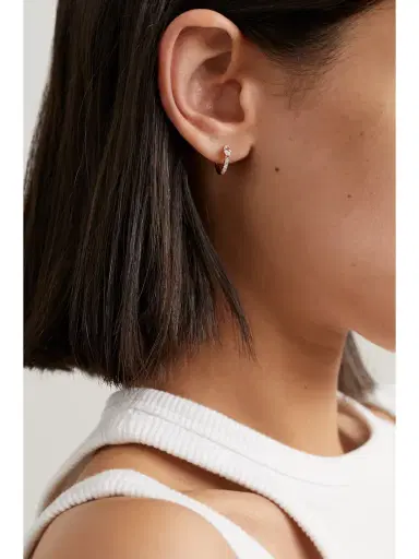 Anita Ko Bobbi 18-karat Rose Gold Diamond Hoop Earrings | Thumbnail 2 Anita Ko Bobbi 18-karat Rose Gold Diamond Hoop Earrings | Thumbnail 2