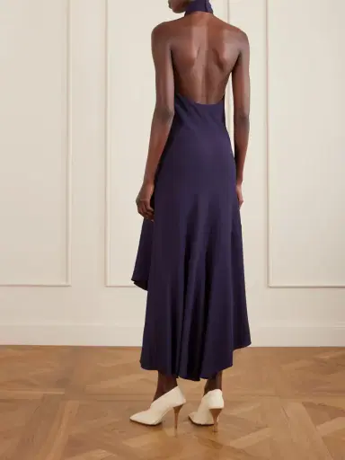Alaïa Open-back Asymmetric Ribbed Jersey Maxi Dress | Thumbnail 3 Alaïa Open-back Asymmetric Ribbed Jersey Maxi Dress | Thumbnail 3